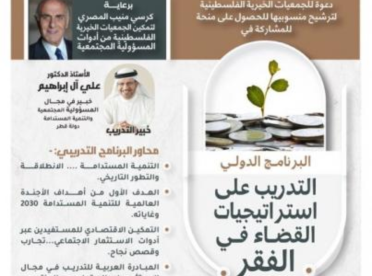 "قدسنا الوقفية" تختتم الورشة التدريبية الخامسة ضمن البرنامج الدولي في استراتيجيات القضاء على الفقر للمؤسسات المقدسية